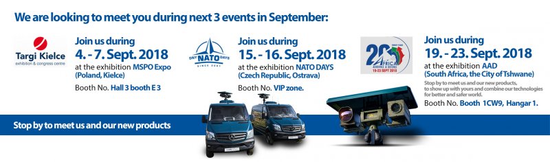 Pozvánka - výstavy MSPO Expo Polsko, Dny NATO Ostrava, AAD Jižní Afrika